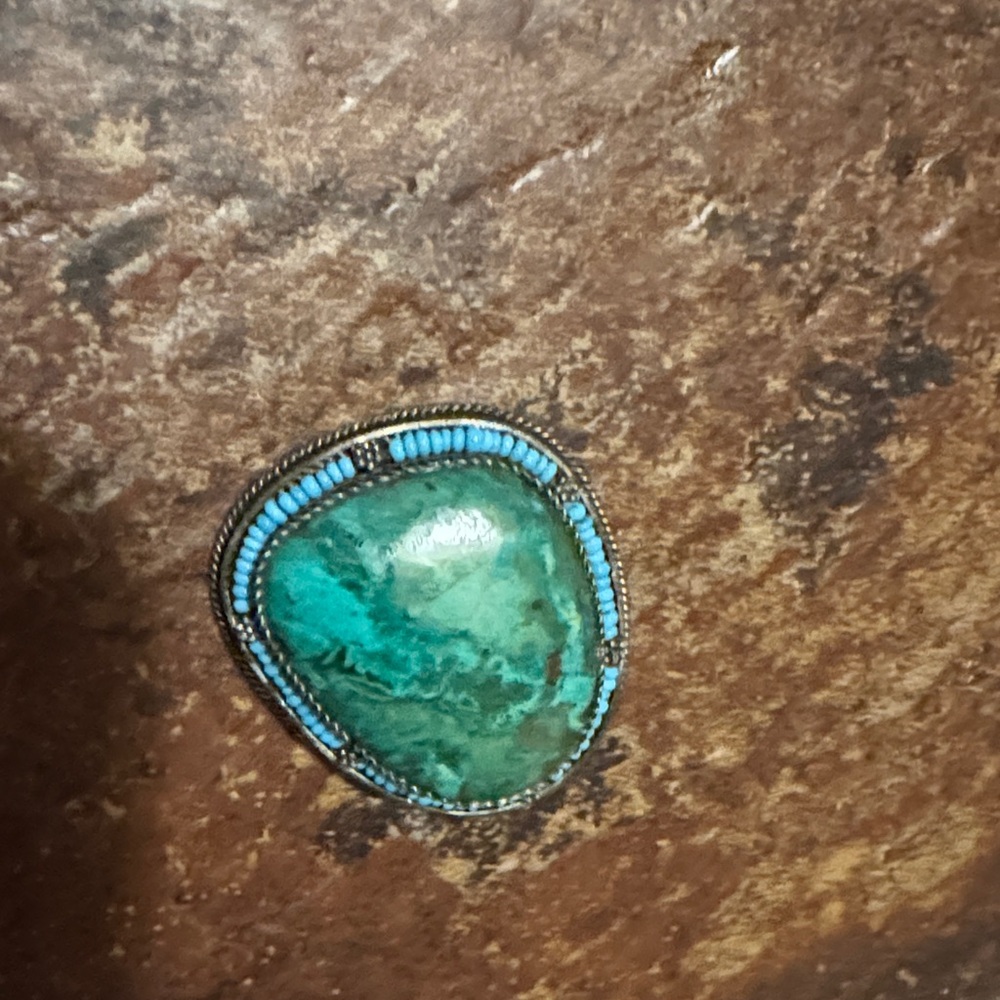 Turquoise and Silver Women's Brooch